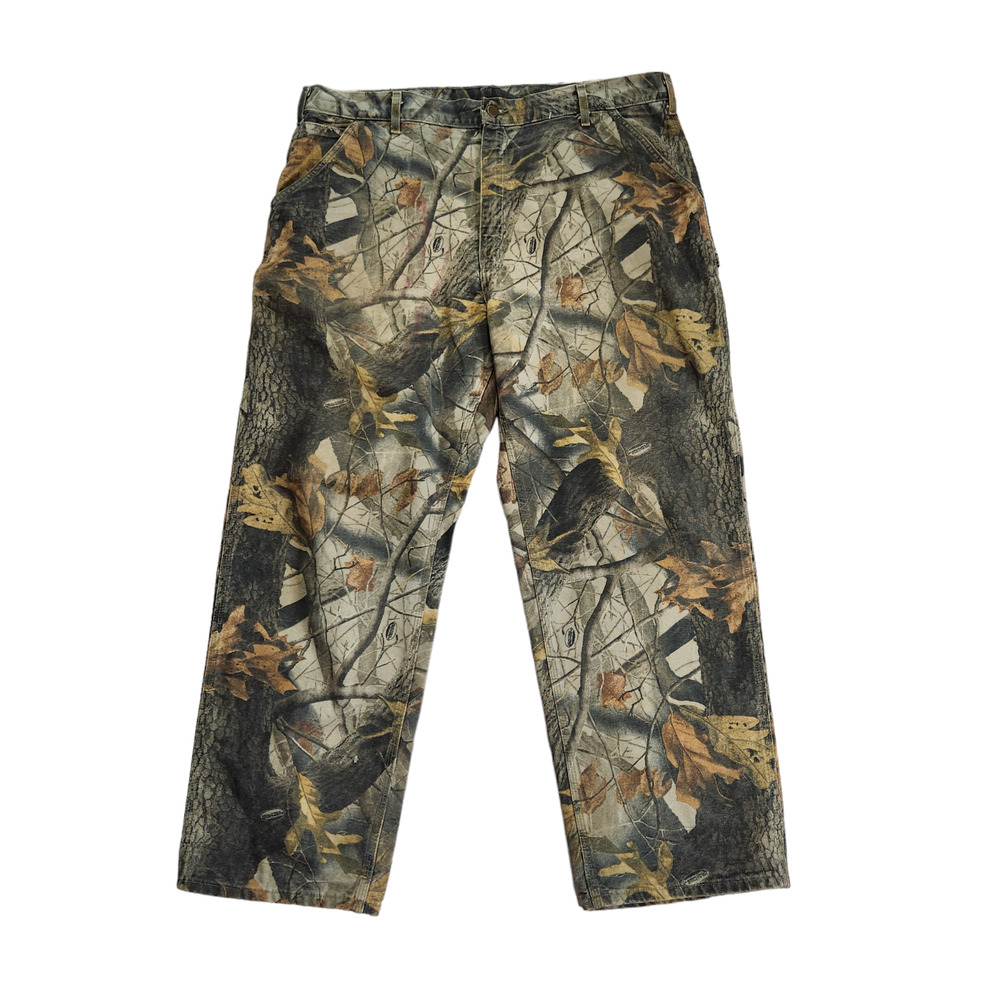 Carhartt Mens Carpenter Pants Size 42X30 B158 Camo Realtree Dungaree Woodland